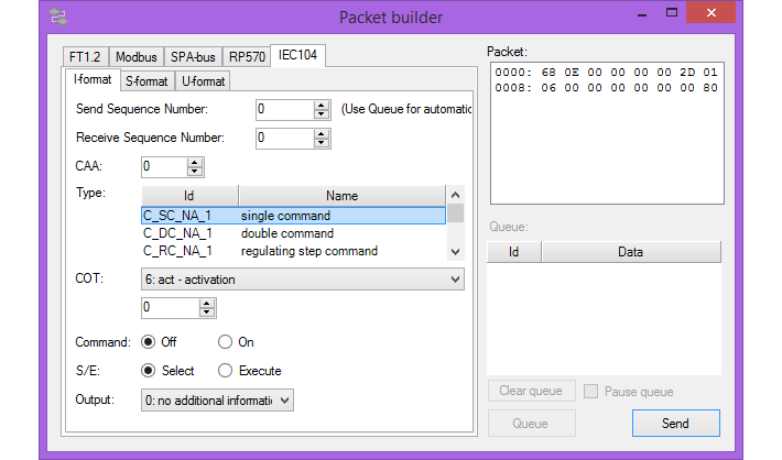 Packet builder IEC 60870-5-104