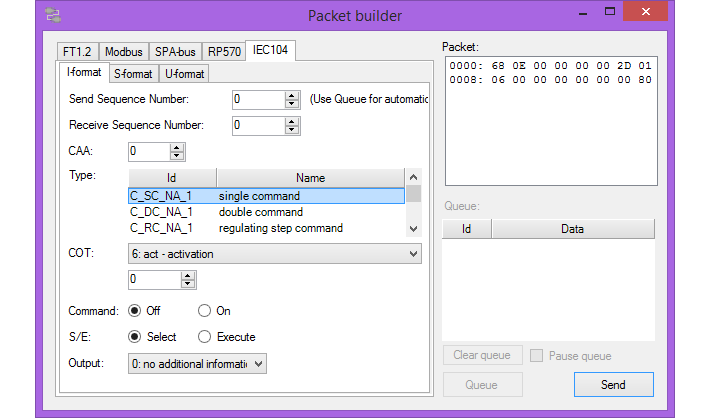 Packet builder IEC 60870-5-104